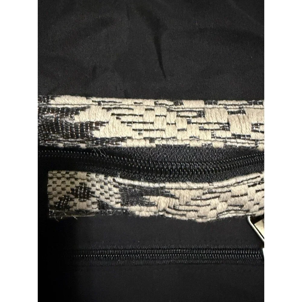 Black & White Embroidered Tote Bag | Beaded Sequin | Boho Style